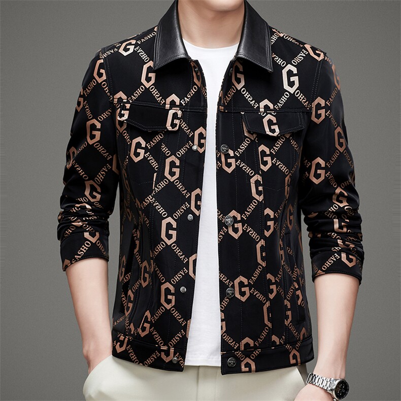 中青年男式秋冬季新款休闲翻领棉羊皮棉皮衣男MSNA322-2-P680，男装皮衣，电商B212（原钱塘6029）