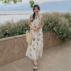 花色连衣裙2893款P110K198，女装连衣裙，诺蝶
