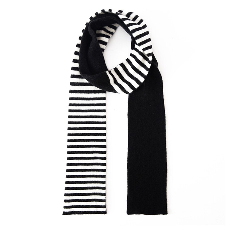 2025年秋季新款百搭女士拼色长方形双股加厚保暖围巾，围巾，戎咖羊绒