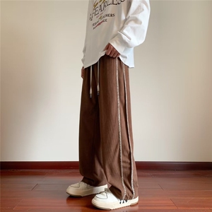 裤子男秋冬宽松直筒潮流风美式休闲裤痞帅高级感喇叭春秋 KH937图片