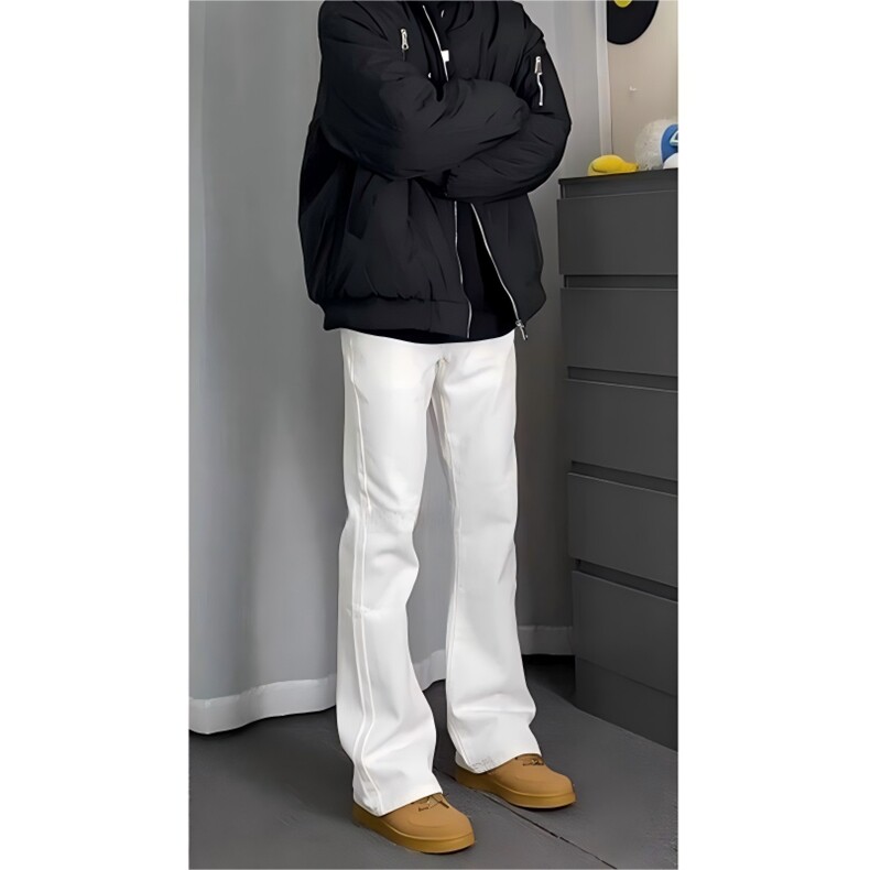 白色牛仔裤cleanfit男款加绒ootd穿搭美式百搭修身Z752-1RP41,男装牛仔裤,星座1112-1