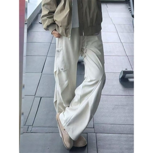 网图弯刀毛呢卫裤男款美式高街cleanfit裤子褶皱工装KZA401-特P52图片