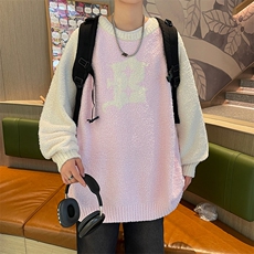 美式复古卫衣男春季设计感宽松圆领印花外套港风大码套头上衣，男装卫衣，星座716-2
