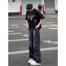 XZ809A/BBBT42/P20/控38重磅印花美式复古圆领T恤，男装T恤，星座809A(原222-1)