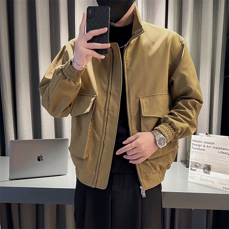现货2025秋季社会小伙痞帅男立领夹克外套JK24P115控158，男装夹克，电商B276A