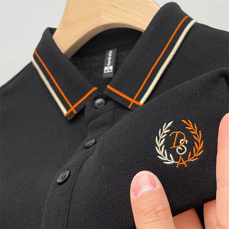 男士短袖t恤夏季时尚翻领polo衫2023新款商务高端休闲百搭上衣服,男装T恤,电商B212（原钱塘6029）