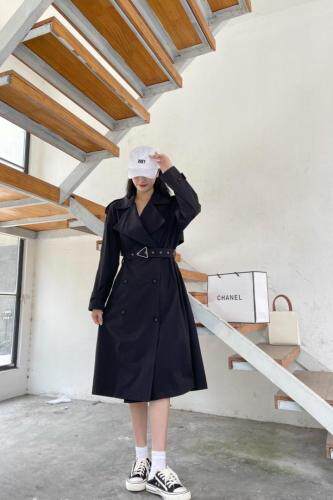 收腰长款风衣，女装风衣，谦度