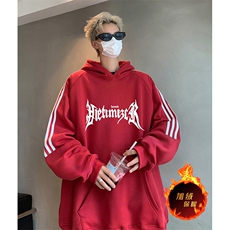 抖音得物供货提供视频秋冬重磅美式宽松织带连帽卫衣0411，男装卫衣，电商A486