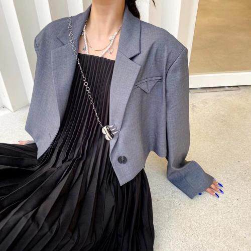 设计师款链条短西装，女装西装，JY.OUBEN