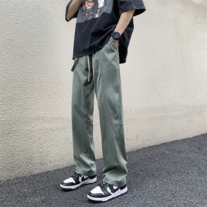 直筒工装裤男士胖子大码裤子男生宽松阔腿休闲长裤KJ02 P60图片