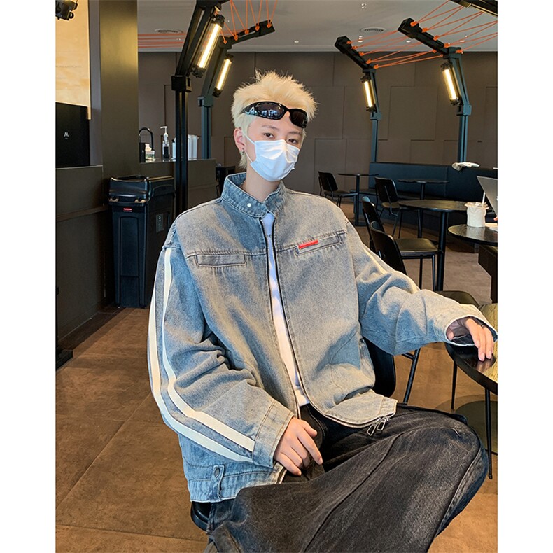 S415P78男生秋装新中式潮牛仔外套男复古宽松水洗做，男装工装外套，星座512-6