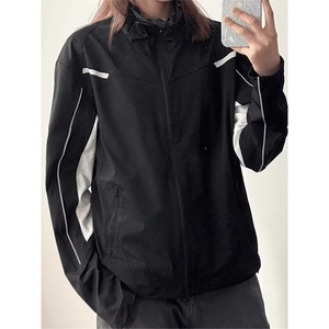 户外凉感透气拼接立领运动防晒衣拼接外套男女宽松薄款上衣 F1801图片