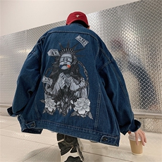 美式复古牛仔外套男春高街潮牌ins褂子hiphop工装夹克JK867-P68，男装夹克，星座1103-3