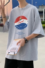 夏季潮流宽松潮流印花圆领T恤上衣男新T45P25控38，男装T恤，电商A268A