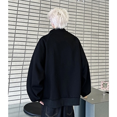 黑色立领外套男2025春秋新款拉链设计宽松休闲夹克JK705-P68，男装夹克，电商C307