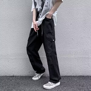 小众设计感抽绳工装裤子秋季潮牌直筒休闲裤美式长裤男AK673-P45图片