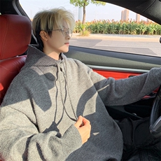 GT11高质量柔软黑色灰色P74M到XXL帽子可以拆，男装针织衫/毛衣，星座506