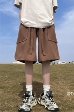 港风夏季新款冰丝五分裤飘带宽松百搭五分裤B315-K23323-p45控58，男装休闲裤，电商B315