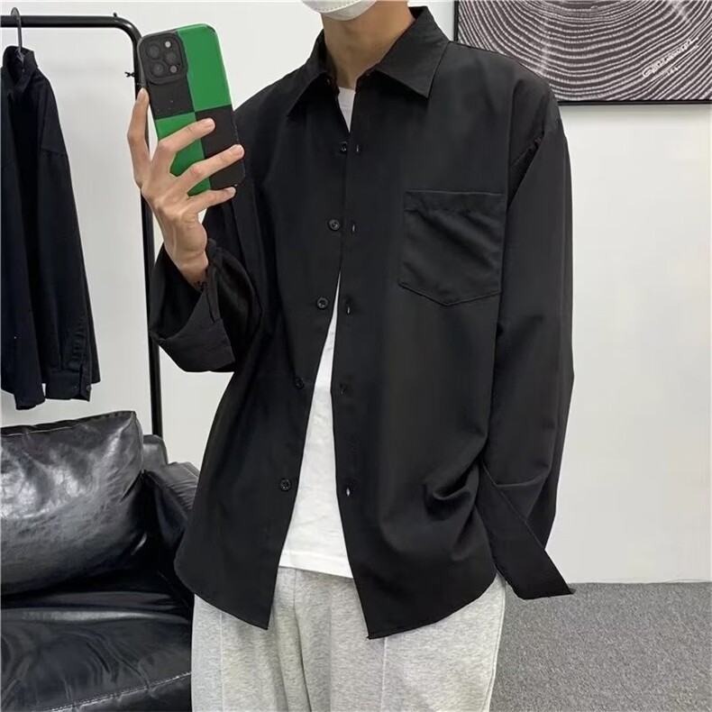 夏男冰丝衬衫宽松休闲长袖衬衣CS610P30,男装衬衫,星座1013-1