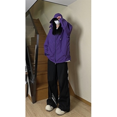 港风大码日系夏季男女情侣款连帽夹克防晒服XZ213-FS998-P55控78，男装防晒衣，星座213
