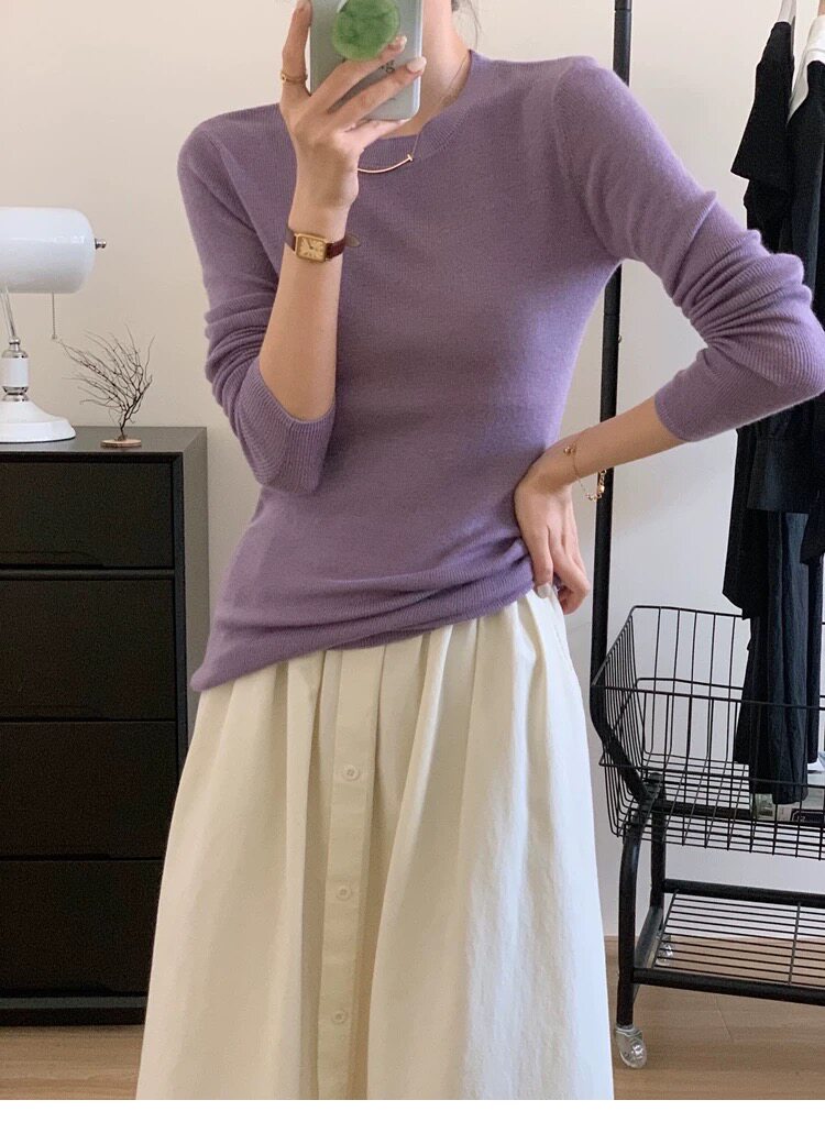 时尚百搭显瘦羊毛V领镂空开衫女秋装新款长袖针织衫打底衫,女装羊毛衫,圣旺供货