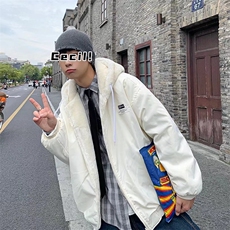 双面穿棉衣男潮ins连帽羊羔绒棉服外套秋冬季MF401-P77，男装棉衣，星座412-3