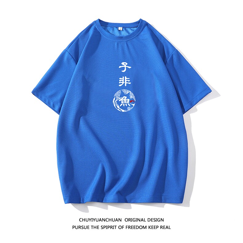 华夫格t恤男短袖男大码五分袖白底HT73070-P22,男装T恤,电商A040A