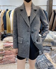 2021秋冬新款时尚气质双囗袋两粒扣百分百羊毛双面呢，其它，L·H·X