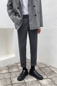 裤子男韩版修身男士休闲裤九分男裤夏季长裤小脚西裤男XZ01/P80图片