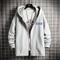 KS21120-P38连帽开衫卫衣男运动外套大码班服网格挂拍，男装卫衣，电商A040A
