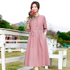 连衣裙优雅显瘦长袖A字裙气质淑女风2026年春季，女装连衣裙，倪叶myz