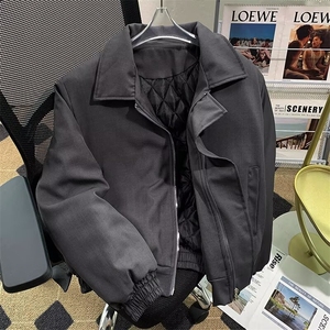 潮流百搭日系简约青少年美式复古时尚垫肩休闲夹克慵懒新款文艺图片