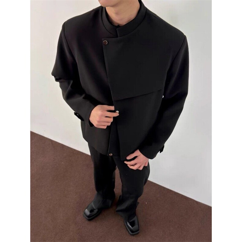 新中式垫肩斜门襟西服夹克JK0111-P70,男装夹克,星座313A(原308A-2)