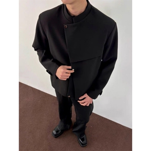 新中式垫肩斜门襟西服夹克JK0111-P70图片