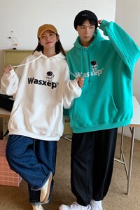 情侣装秋装 太空人印花情侣连帽卫衣女宽松百搭外套G946 P48 男类图片