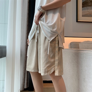 休闲宽松潮流2023夏季不规则撞色五分裤男ins韩风短裤 K397-P25图片