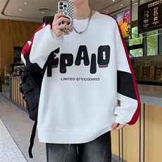 秋款潮流时尚男生长袖t恤印花衣服男港风圆领卫衣A436-215-P48，男装T恤，电商A436