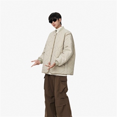 1506/M6081/P80冬季情侣棉衣薄款立领棉服男葫芦格棉袄外套3，男装棉衣，星座1506