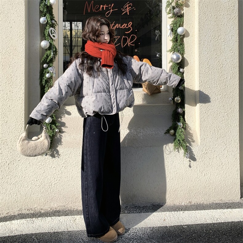 新款主推碎花保暖50绒羽绒服2677-P245-K368,女装短外套,2C129