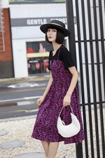 ［现货］假两件碎花连衣裙，补单款，你值得拥有！，女装连衣裙，友一有二