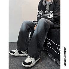 B221美式ins高街暗黑重工艺宽松直筒牛仔裤LK23125-P65控88，男装牛仔裤，电商B221