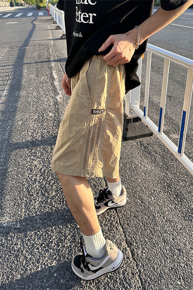 大量现货夏季薄款条纹休闲短裤男女设计感小众速干裤DK706-P40,男装牛仔裤,电商A178