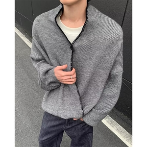 V26-P57 慵懒潮流春秋季新款韩版毛衣开衫男简约休闲宽松长袖图片