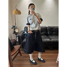 撞色短袖t恤夏季2025新款宽松设计感小众上衣BFA006-P42，男装T恤，星座208-5