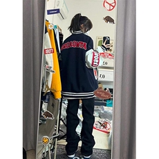 美式街头学院风字母棒球服女冬季开衫外套夹克上衣潮JK150，男装夹克，星座1116A（原606A-3）