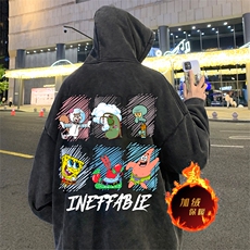 直播品质500克重磅美式做旧水洗卫衣SL1533-常规特P55加绒特P65，男装卫衣，电商A486