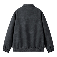 wassuphappy黑色夹克男款春秋季潮流翻领宽松痞帅上衣服休闲外套，男装棉衣，星座109