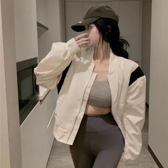 春秋季纯欲修身设计感小众拉链辣妹上衣女领显瘦气质长袖恤，男装卫衣，星座1210-1