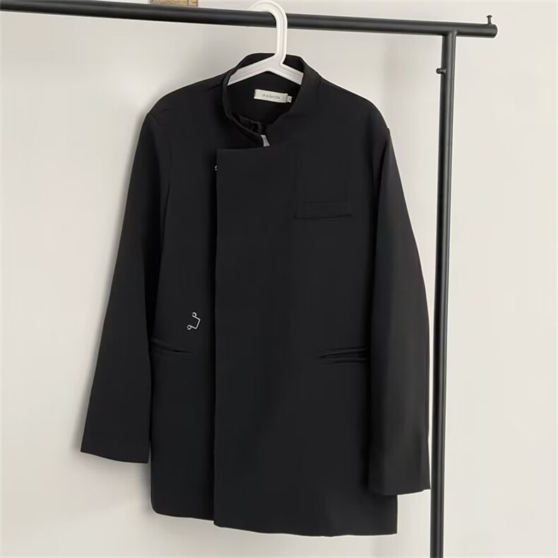 高品质春男中式立领西装风中山装西服休闲外套有垫肩JK34 P65图片