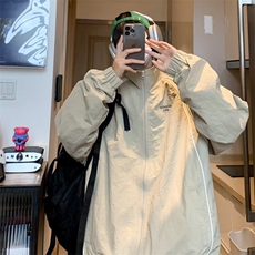 新款刺绣立领外套男春秋潮牌情侣宽松痞帅美式夹克冲锋衣JK101，男装夹克，星座1116A-1（原606A）